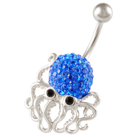 Octopus Belly Button Ring Navel Ring Sapphire