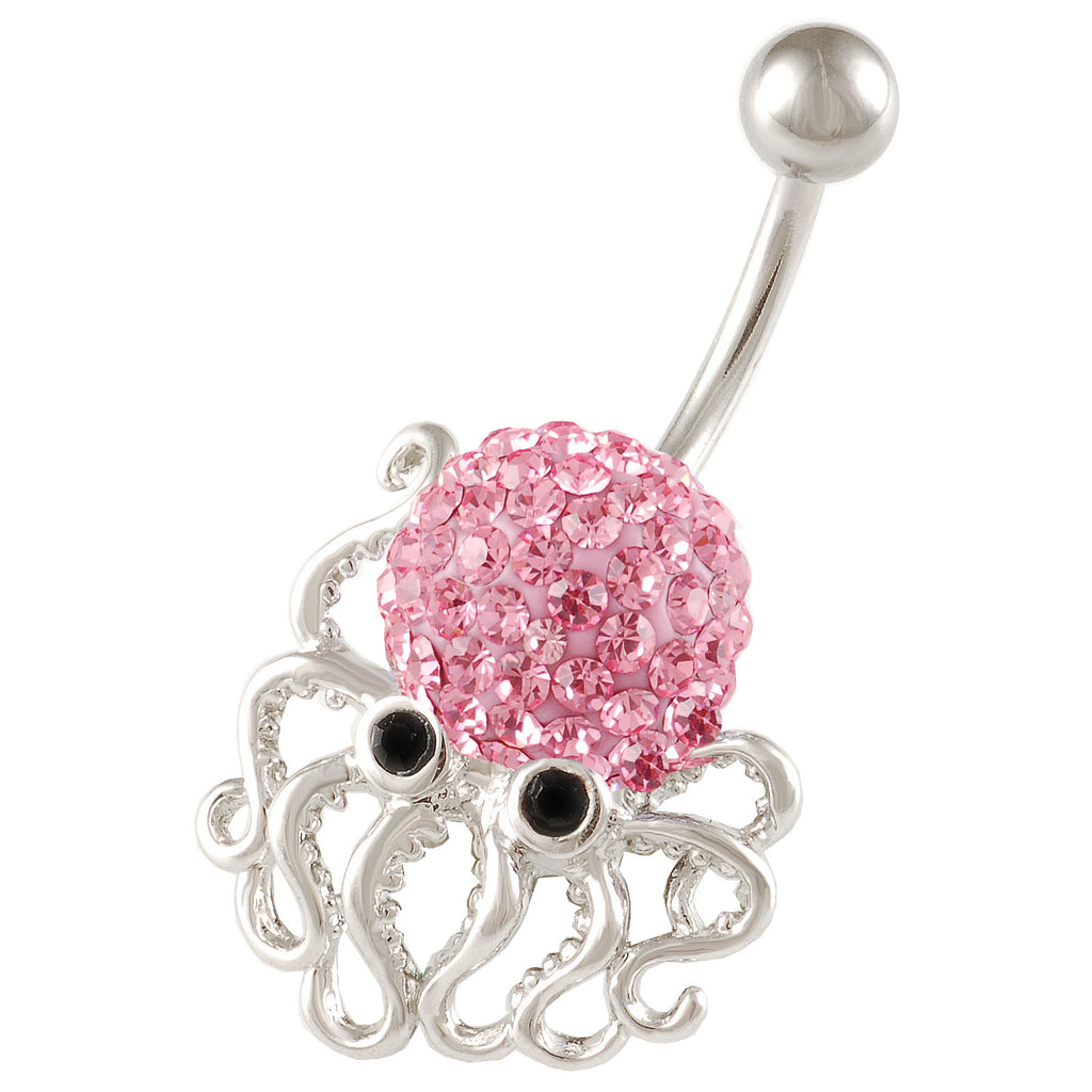Octopus Belly Button Ring Navel Ring Light Rose