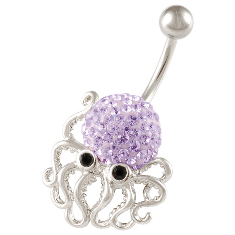 Octopus Belly Button Ring Navel Ring Violet