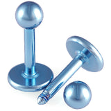 Light Blue Anodized Labret 16g 1/4, 5/16, 3/8 3mm ball